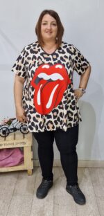 Camiseta Rolling Stone Leopardo